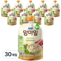 맘마밀 안심 이유식 9개월 부터, 시금치 + 연근소고기 혼합맛, 30개입, 100g