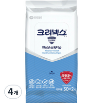 크리넥스 안심 손소독 티슈, 32개입, 4개