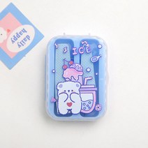 굿에스더 캐릭터 휴대용 손톱깎이 2종 + 케이스, 블루곰, 1세트