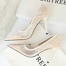 에어 매쉬 플라워 하이힐