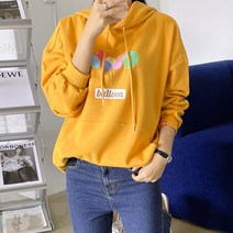 다꾸앙 여성용 오버핏 파티벌룬 후드 티셔츠 D09DKA_YO3132