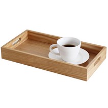 아카시아 우드 손잡이 후식쟁반, 내추럴