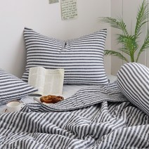 까사베르데 루치 그레이 스트라이프 리플 베개커버 2p