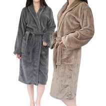 러브핑코 여성용 극세사 샤워가운, 차콜, 모카, 2개