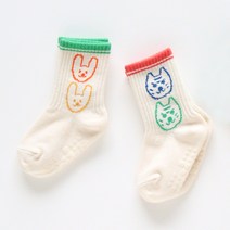 꼬까참새 아동용 토끼호랑이 양말 2종 세트