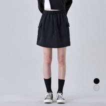 어썸어라운드 여성용 기모 카고 밴딩 미니 스커트