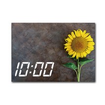 홈마인 LED 시계 캔버스 프린팅 액자 해바라기 A3, 05