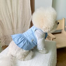 바이담수미 강아지 럽럽 멜빵 치마, 블루