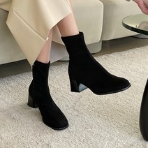 파이 슬림 지퍼 스웨이드 앵클 부츠 5.5cm P189