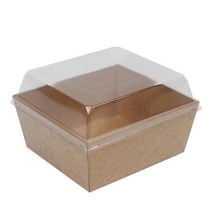 더담다 일회용 크라프트 정사각 샌드위치 케이스 대, 1개입, 10개