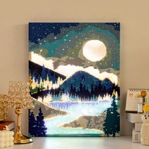 아트조이 DIY LED 캔버스형 보석십자수 40 x 50 cm, 은빛의 풍경, 1개