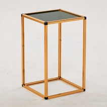데리B 유리 골드 큐브 협탁 400, B형 그린