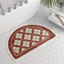 솔룸 반달 레트로 문양 욕실 발매트, 레드클로버