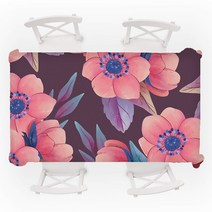 마켓에이 트로피컬 플렌츠 프린팅 린넨 식탁보, TYPE5, 140 x 220 cm