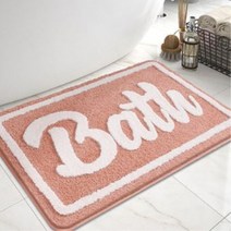 마켓파이브 부드러운 패브릭 사각 발매트, BATH 핑크