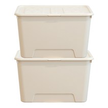 보노하우스 탑백 리빙박스 72L, 크림, 2개