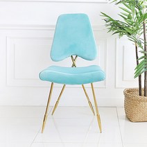 슐 쥬디 벨벳 골드 인테리어 포인트 체어 2p, 스카이블루