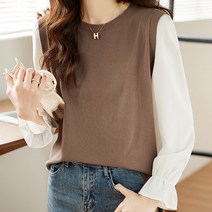 포플러앤씨 샤이반 믹스 블라우스