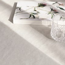 16수 워싱 내추럴 자연염색 린넨 원단, 라이트그레이