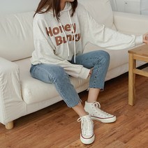 씨씨 여성용 허니버니 레터링 나염 오버핏 후드티