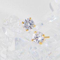 미니아트 여성용 14K 필드 핀 큐빅 제네럴 귀걸이 RS519