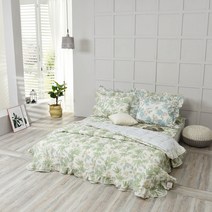 린넨 이중프릴 몰디브 접촉안감 순면 여름이불 세트