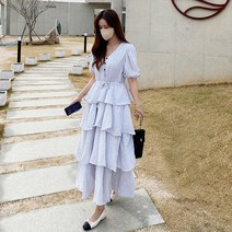 마이시즌 여성용 블리베 캉캉 도트 원피스