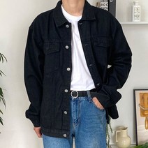 맨타임 남성용 OFP 오버핏 포켓 데님 자켓