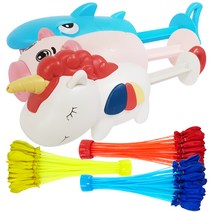 아가플러스 에니멀 펌프 워터건 3p + 물풍선 3종 x 37p 세트, 혼합색상