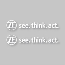 아웃도어 차량용 데칼 스티커 ZF미션 대형, 화이트, 2개