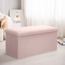 핏사 접이식 수납 사무실 거실 소파 발 낮은 스툴 40 x 25 x 25 cm, 핑크