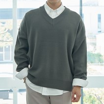 디엘크리 V브이넥 오버핏 니트 티셔츠