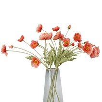 민성컴퍼니 럭셔리 양귀비 조화 꽃다발 5p, 딥코랄핑크