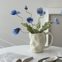 메인홈 세라믹 어글리 손잡이 꽃병, 크림베이지, 1개