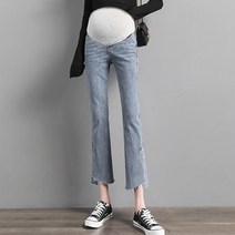 데님 세미 부츠컷 컷팅진 임산부 청바지
