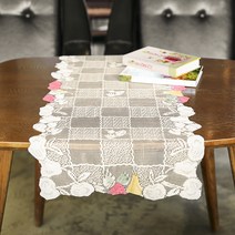 프렌치 레이스 테이블 러너 3p, 사과, 90cm x 38cm