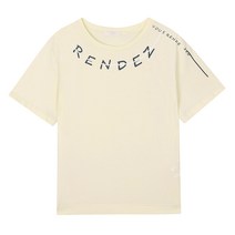 EnC 여성용 라운드넥 레터링 티셔츠 ENLW12491B