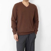 남성용 8컬러 슬림 베이직 기본 브이넥 긴팔니트