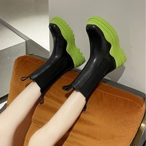 그릭 배색 밴딩 첼시 앵클부츠