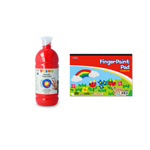 프리모 핑거 페인트 빨강 750ml + 종이나라 패드 40p 세트, 1색