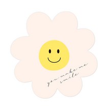 유메이크미 스마일 데이지 꽃 스티커 2매입, 크림, 60개