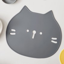 에이드엘 펀칭캣 실리콘 테이블매트, 다크그레이, 가로 300cm x 세로 266mm x 두께 1.8mm