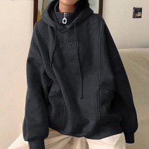 두께감 있는 빅포켓 하이넥 집업 임산부 후드티