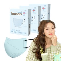 아이바나리 비말 차단용 마스크 대형 L KF-AD, 10개입, 3개, 아쿠아블루