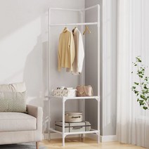 씨밀레 사각 다층 선반 이동식 옷걸이 행거 2층, 화이트