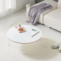 아이캔컴퍼니 LPM 폰드 접이식 원형 테이블 600, 화이트우드