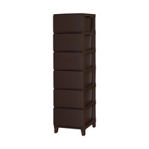 보노하우스 가든 라탄 플라스틱 서랍장 일반형 6단, 브라운