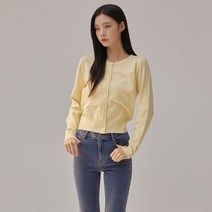 미쏘 여성용 라운드넥 베이직 가디건