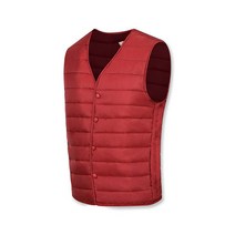 남성용 브이넥 초경량 버튼 패딩조끼 HC604