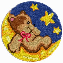 알로데 동물 라운드 카펫 러그 매트 DIY 스킬 자수 세트 중국어버전 컬러인쇄메쉬, 1세트, 01